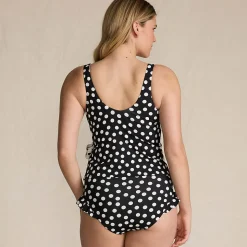 Tankini-Top mit seitlichem Bindeband für Damen mit D-Cups