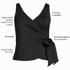 Tankini-Top mit seitlichem Bindeband für Damen