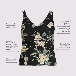 Tankini-Top mit Wickelfront Slender für Damen