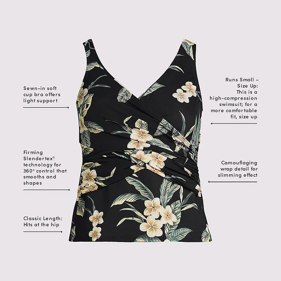Tankini-Top mit Wickelfront Slender für Damen
