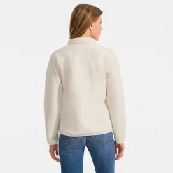 Teddy-Pullover mit Druckknopf-Leiste für Damen