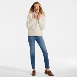 Teddy-Pullover mit Druckknopf-Leiste für Damen