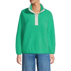 Teddy-Pullover mit Druckknopf-Leiste für Damen