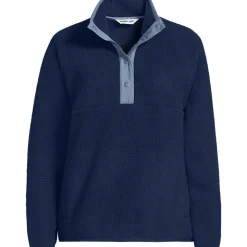 Teddy-Pullover mit Druckknopf-Leiste für Damen