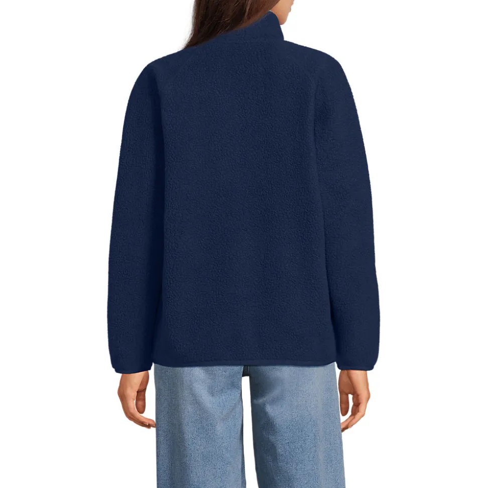 Teddy-Pullover mit Druckknopf-Leiste für Damen