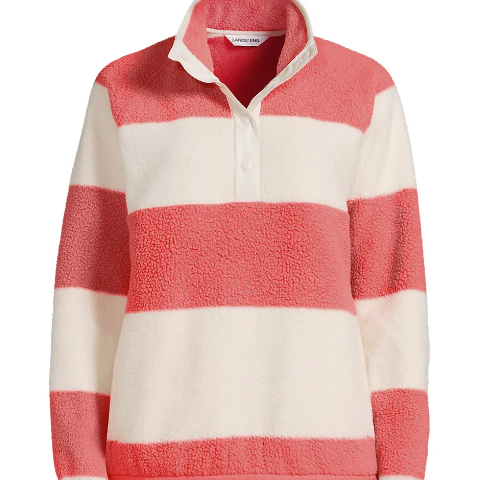 Teddy-Pullover mit Druckknopf-Leiste für Damen
