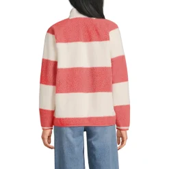 Teddy-Pullover mit Druckknopf-Leiste für Damen
