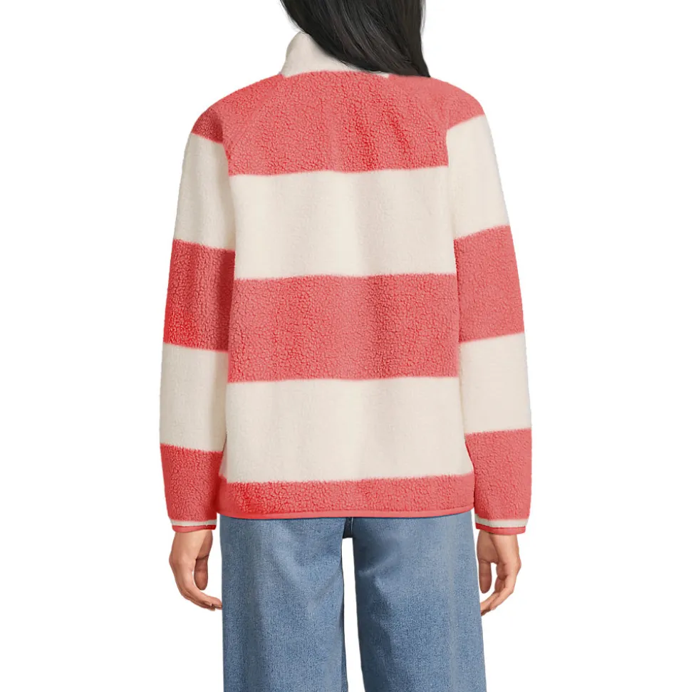 Teddy-Pullover mit Druckknopf-Leiste für Damen