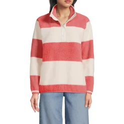 Teddy-Pullover mit Druckknopf-Leiste für Damen