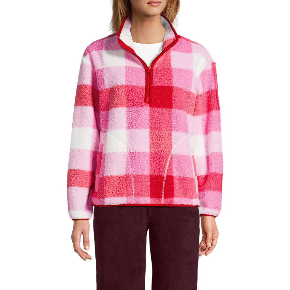 Teddy-Pullover mit Reißverschluss Gemustert für Damen