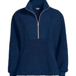 Teddy-Pullover mit Reißverschluss für Damen