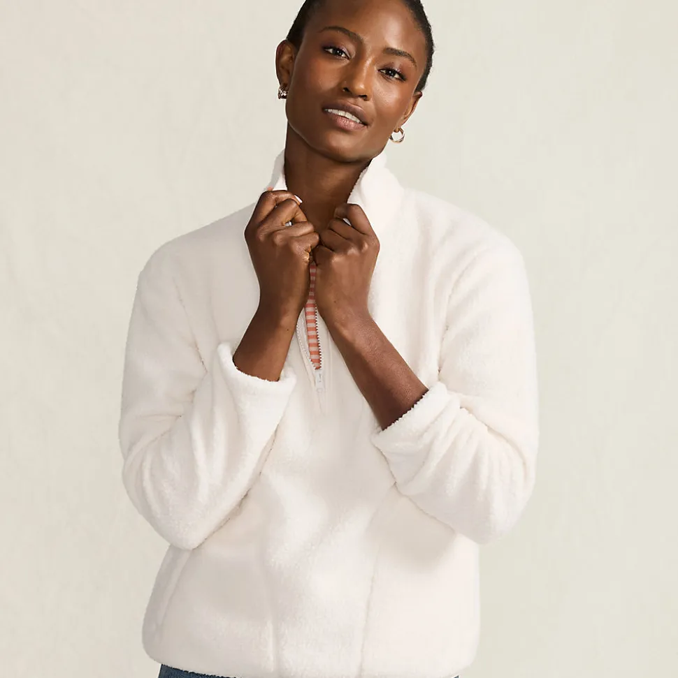 Teddy-Pullover mit Reißverschluss für Damen