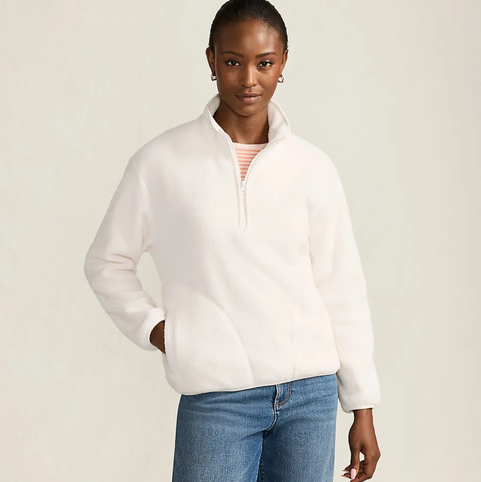 Teddy-Pullover mit Reißverschluss für Damen