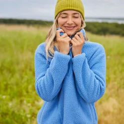 Teddy-Pullover mit Reißverschluss für Damen