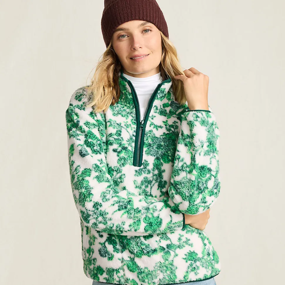 Teddy-Pullover mit Reißverschluss Gemustert für Damen