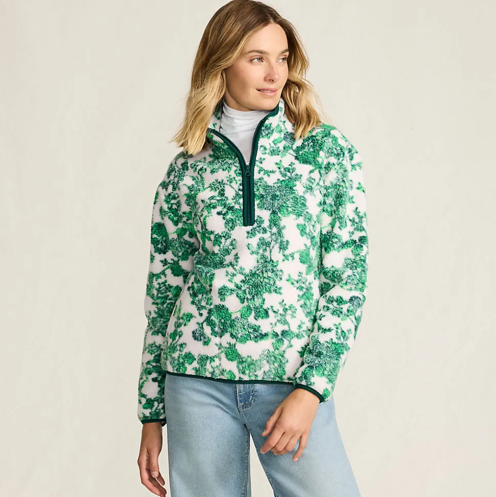 Teddy-Pullover mit Reißverschluss Gemustert für Damen
