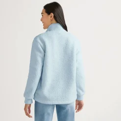 Teddy-Pullover mit Reißverschluss für Damen