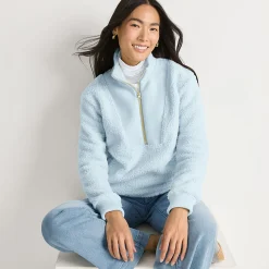 Teddy-Pullover mit Reißverschluss für Damen