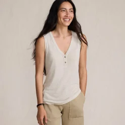 Top aus Leinenmix für Damen