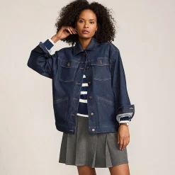 Trucker-Jeansjacke, oversized für Damen