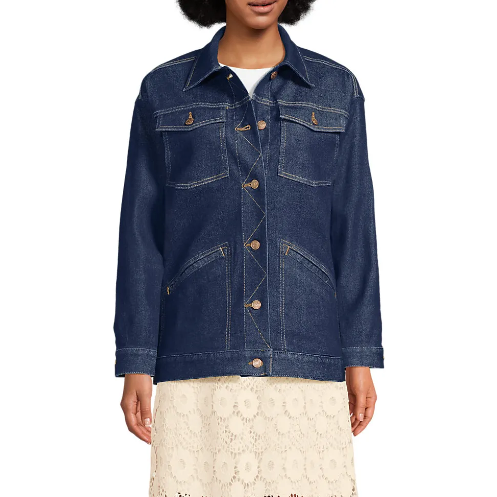 Trucker-Jeansjacke, oversized für Damen