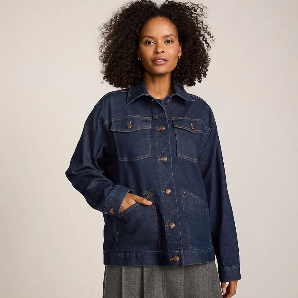 Trucker-Jeansjacke, oversized für Damen