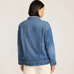 Trucker-Jeansjacke, oversized für Damen