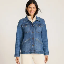 Trucker-Jeansjacke, oversized für Damen
