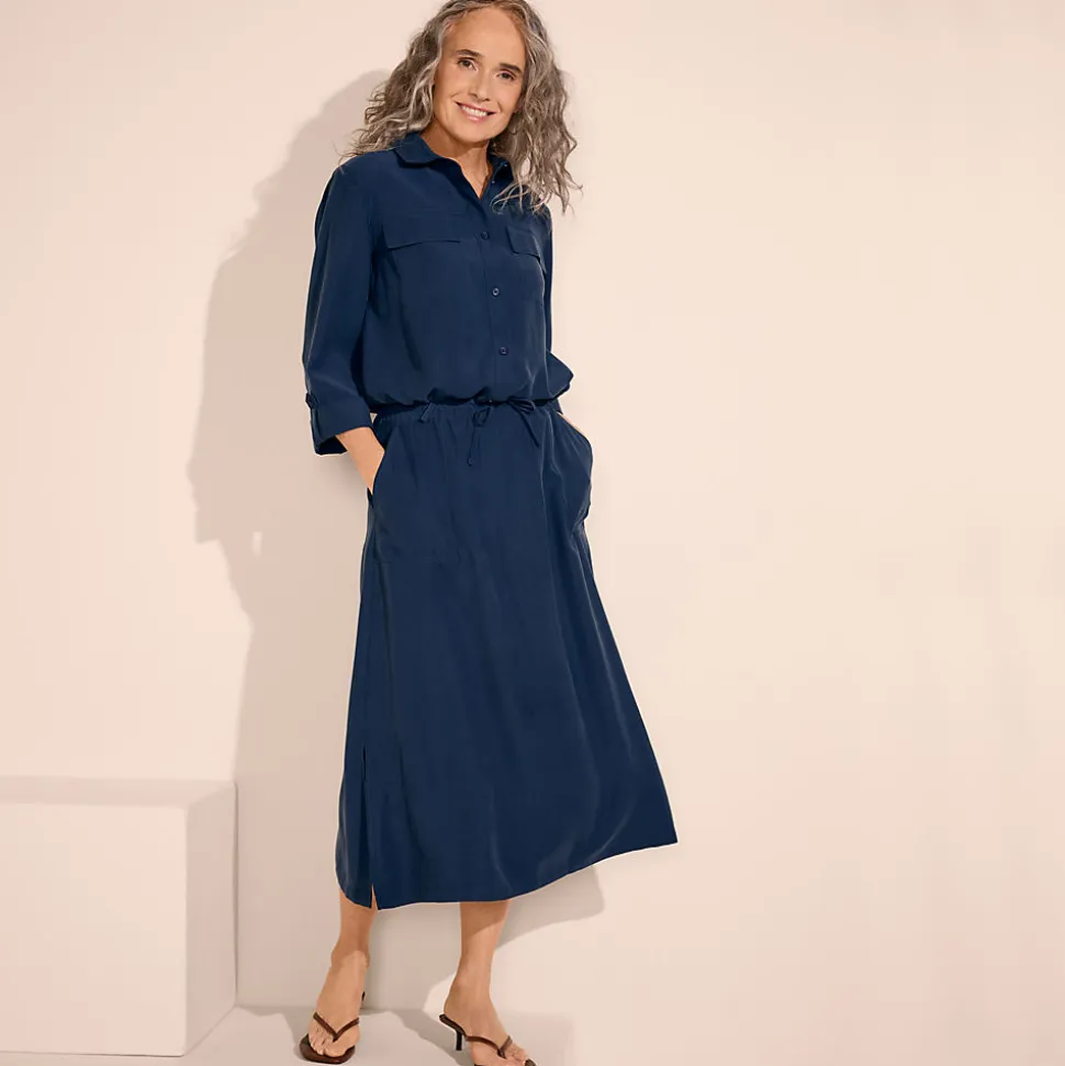 Twill-Midirock für Damen
