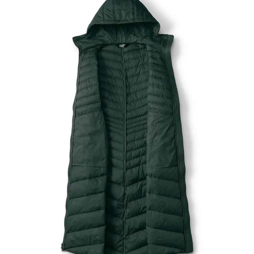 Ultraleichter Maxi-Daunenmantel mit Kapuze WANDERWEIGHT für Damen