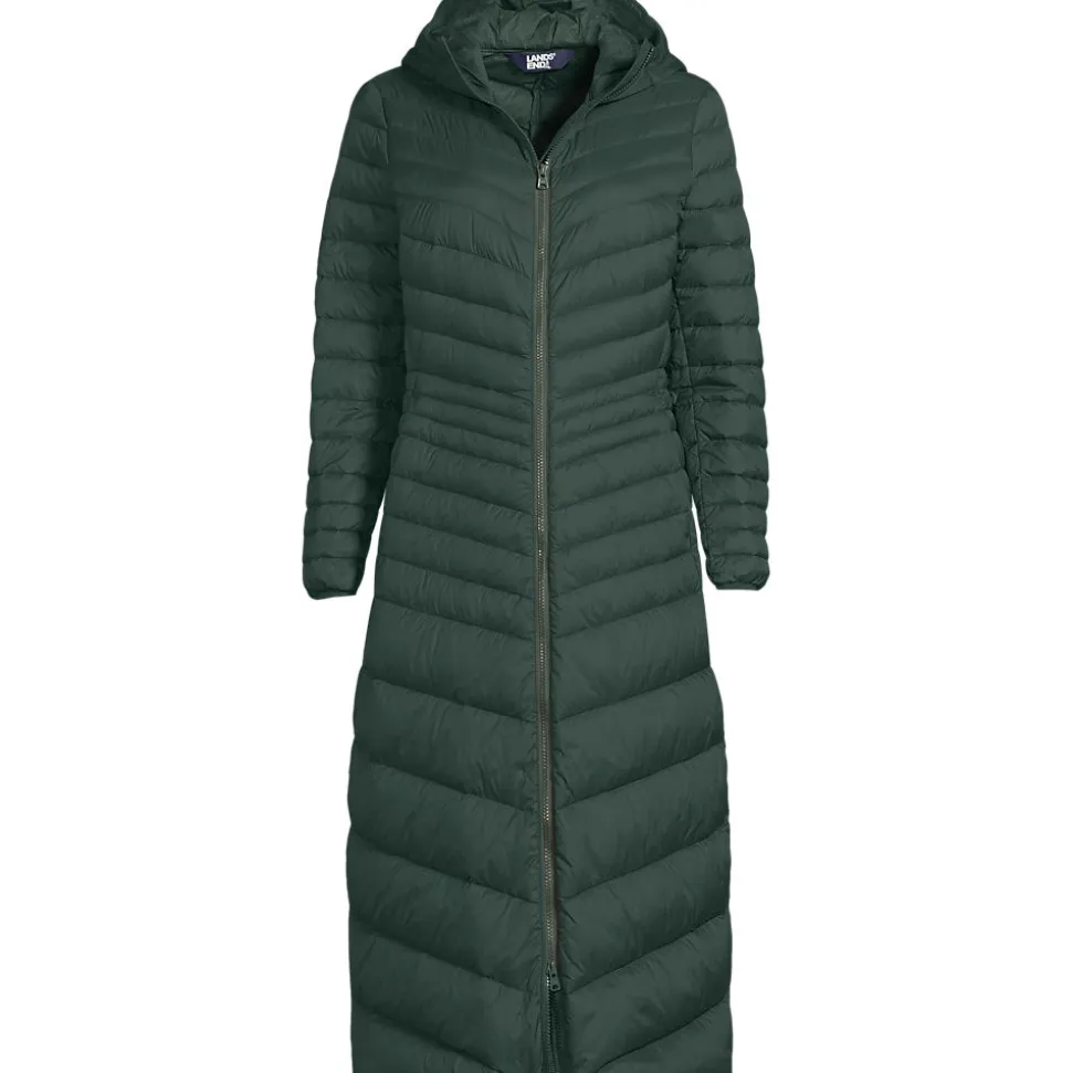 Ultraleichter Maxi-Daunenmantel mit Kapuze WANDERWEIGHT für Damen
