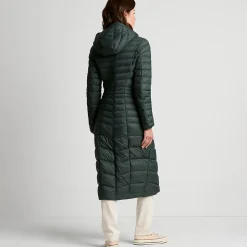Ultraleichter Maxi-Daunenmantel mit Kapuze WANDERWEIGHT für Damen