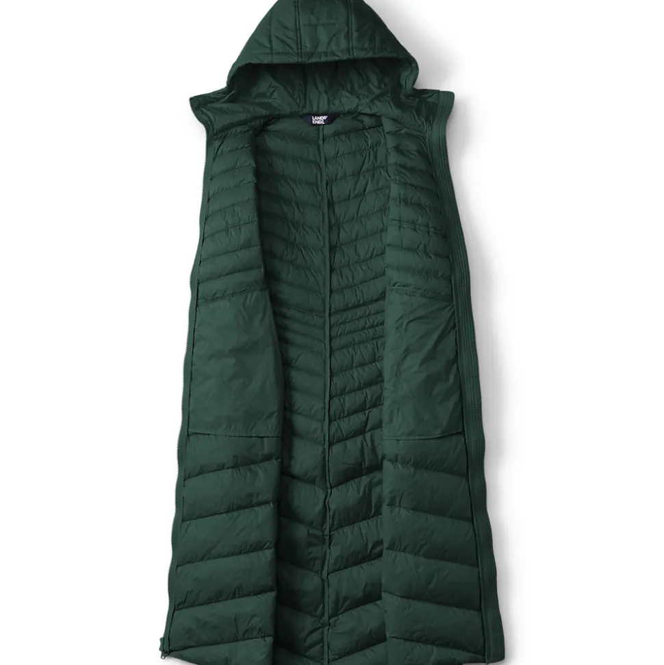 Ultraleichter Maxi-Daunenmantel mit Kapuze WANDERWEIGHT für Damen
