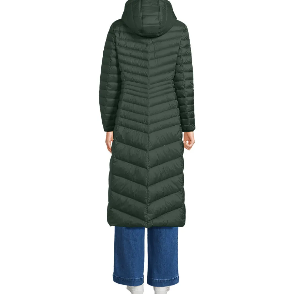 Ultraleichter Maxi-Daunenmantel mit Kapuze WANDERWEIGHT für Damen