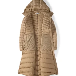 Ultraleichter Maxi-Daunenmantel mit Kapuze WANDERWEIGHT für Damen