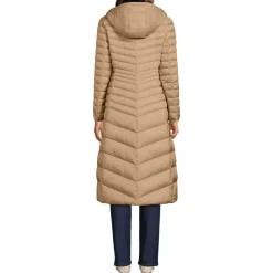 Ultraleichter Maxi-Daunenmantel mit Kapuze WANDERWEIGHT für Damen