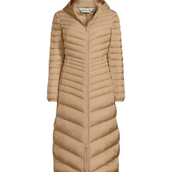 Ultraleichter Maxi-Daunenmantel mit Kapuze WANDERWEIGHT für Damen