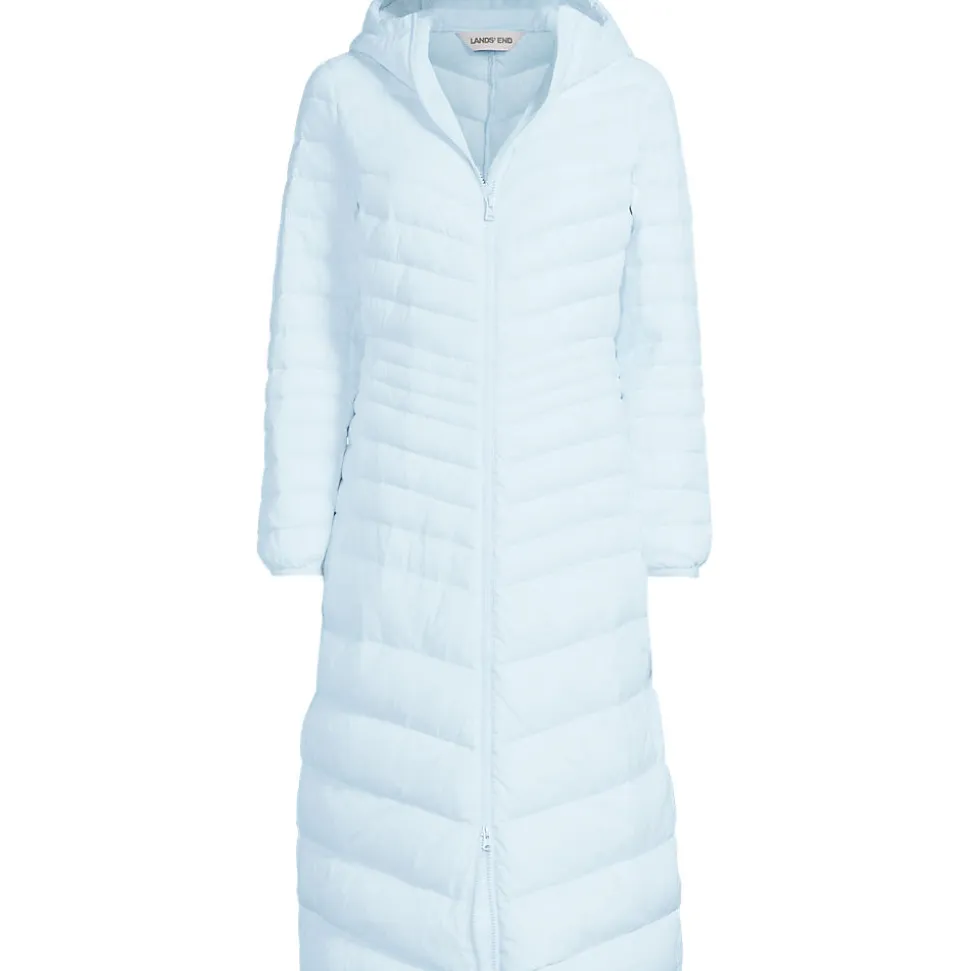 Ultraleichter Maxi-Daunenmantel mit Kapuze WANDERWEIGHT für Damen