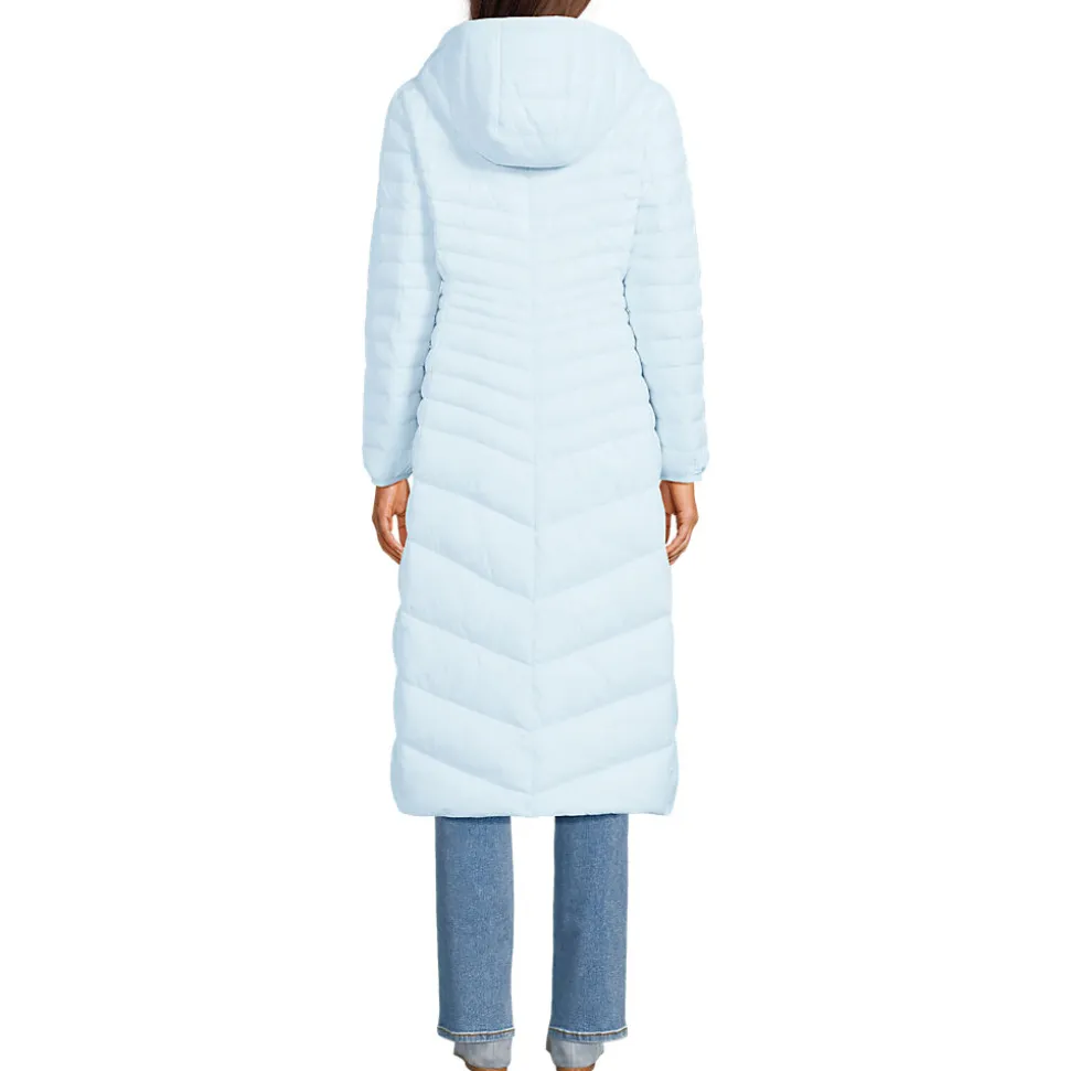 Ultraleichter Maxi-Daunenmantel mit Kapuze WANDERWEIGHT für Damen