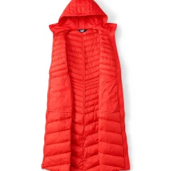 Ultraleichter Maxi-Daunenmantel mit Kapuze WANDERWEIGHT für Damen