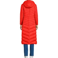 Ultraleichter Maxi-Daunenmantel mit Kapuze WANDERWEIGHT für Damen