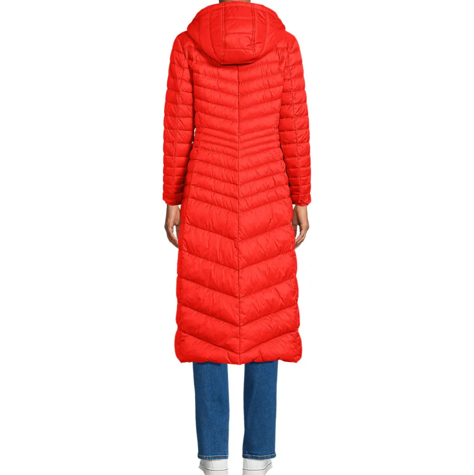 Ultraleichter Maxi-Daunenmantel mit Kapuze WANDERWEIGHT für Damen