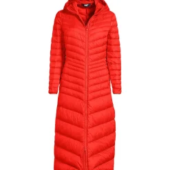 Ultraleichter Maxi-Daunenmantel mit Kapuze WANDERWEIGHT für Damen