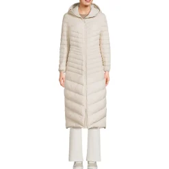Ultraleichter Maxi-Daunenmantel mit Kapuze WANDERWEIGHT für Damen