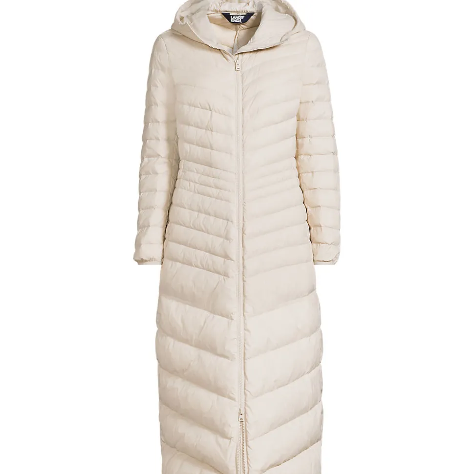 Ultraleichter Maxi-Daunenmantel mit Kapuze WANDERWEIGHT für Damen
