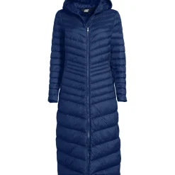 Ultraleichter Maxi-Daunenmantel mit Kapuze WANDERWEIGHT für Damen