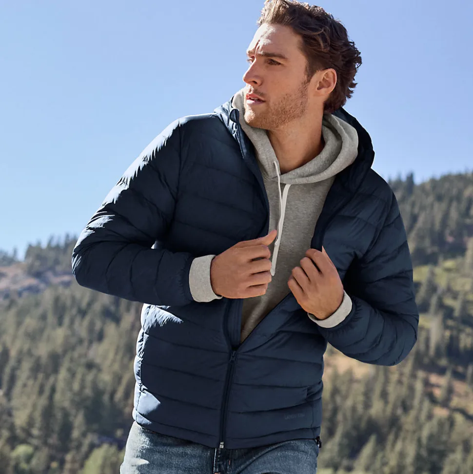 Ultraleichte verstaubare Daunen-Kapuzenjacke WANDERWEIGHT für Herren
