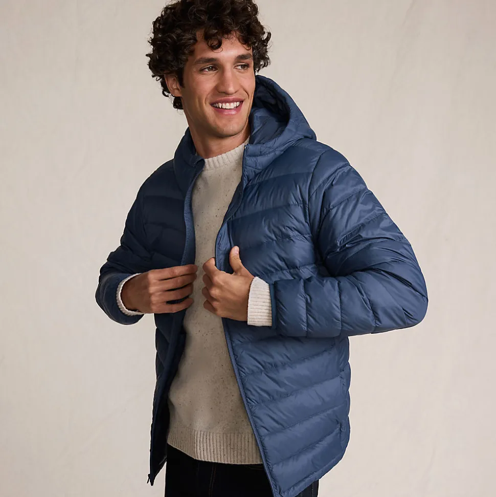 Ultraleichte verstaubare Daunen-Kapuzenjacke WANDERWEIGHT für Herren