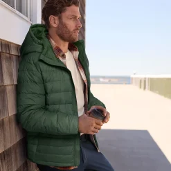Ultraleichte verstaubare Daunen-Kapuzenjacke WANDERWEIGHT für Herren
