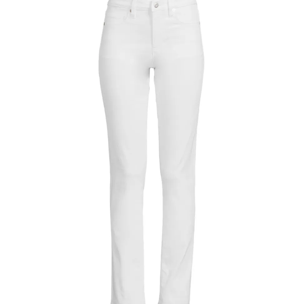 Unifarbene Straight Fit Jeans Mid Waist